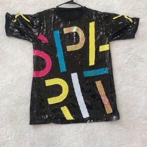 Sequins Mini T-shirt Dress